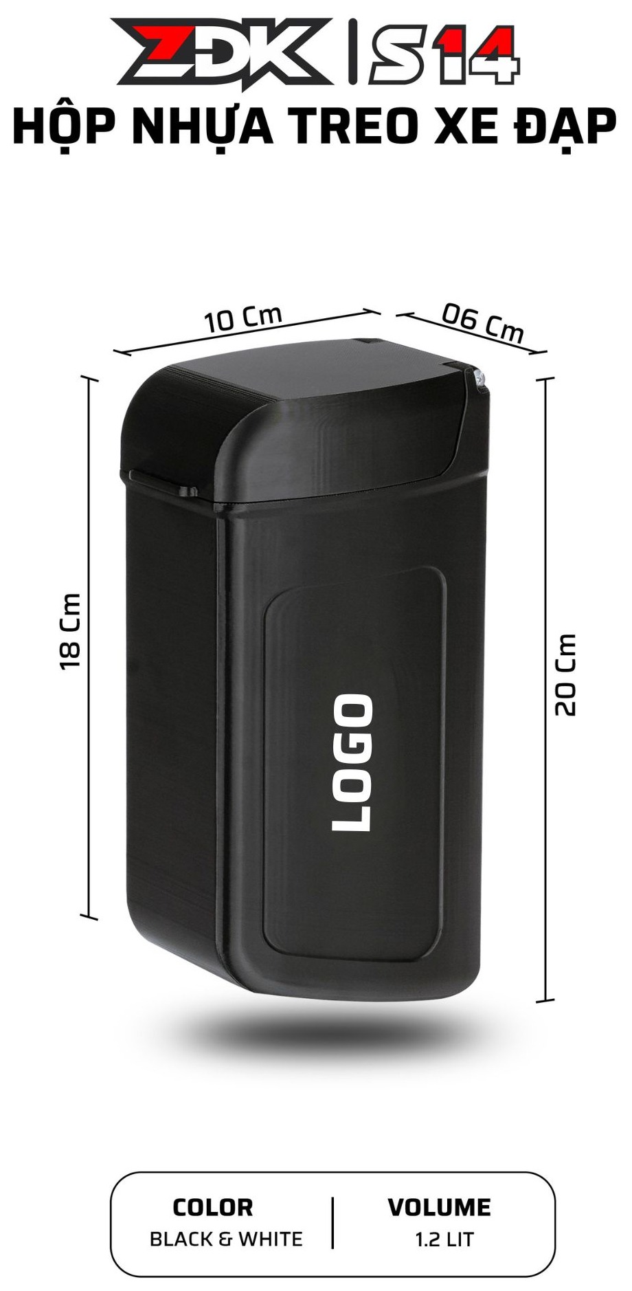 HỘP NHỰA TREO XE ĐẠP ZDK S14